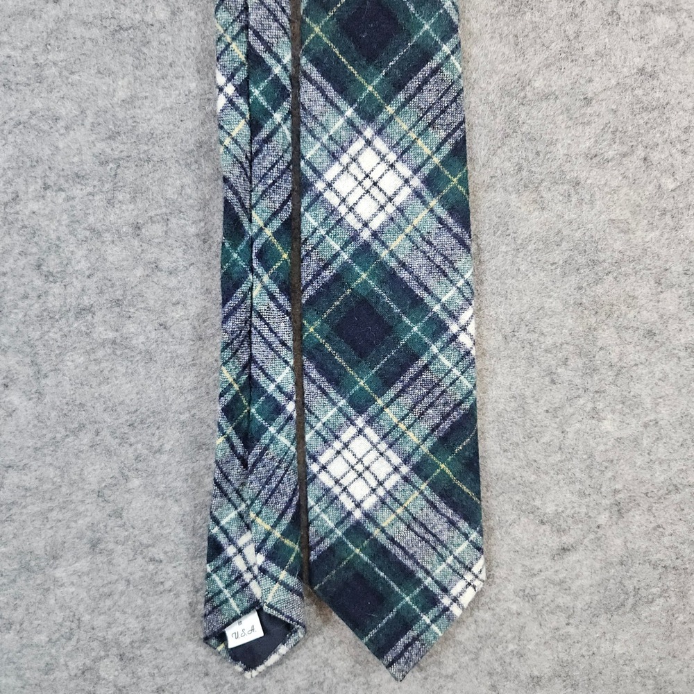 Pendleton Wool‎ Tie Men's Green & Blue Plaid Made in USA Necktie 54x3.25 Western